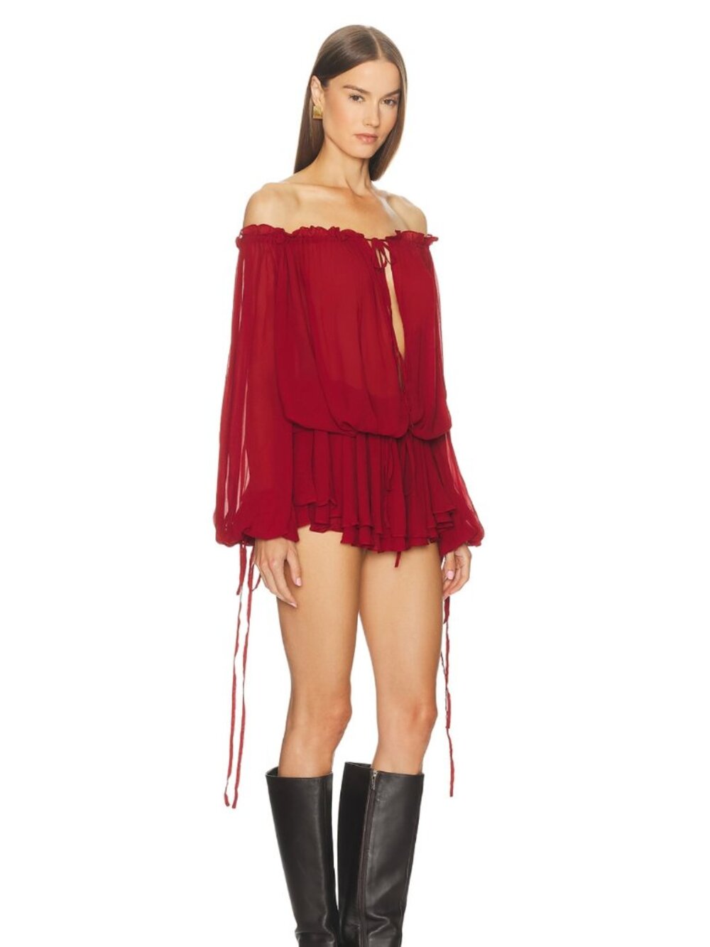 LOBA Gabrielle Mini Dress in Deep Red Small New
